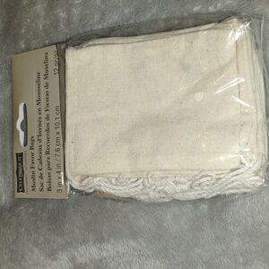 Cotton Muslin Favor Bags 12pc
